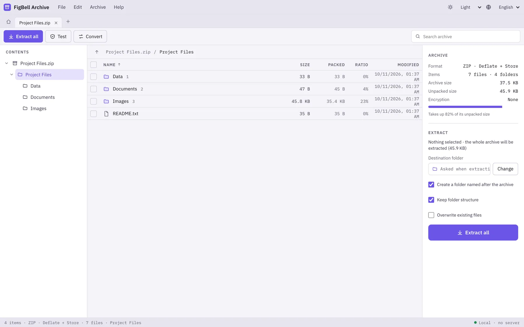 Arkelo screenshot: workspace with sample content
