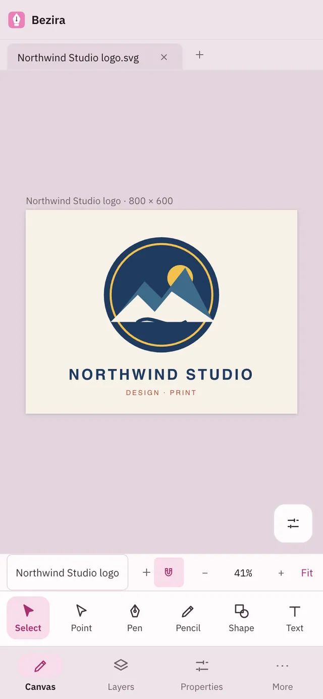 Bezira screenshot: workspace with sample content