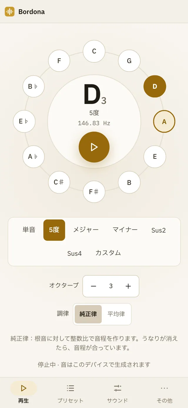 Bordona のスクリーンショット:サンプルコンテンツを開いた作業画面