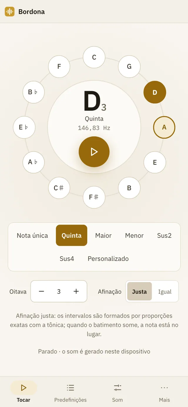 Captura de tela do Bordona: área de trabalho com conteúdo de exemplo