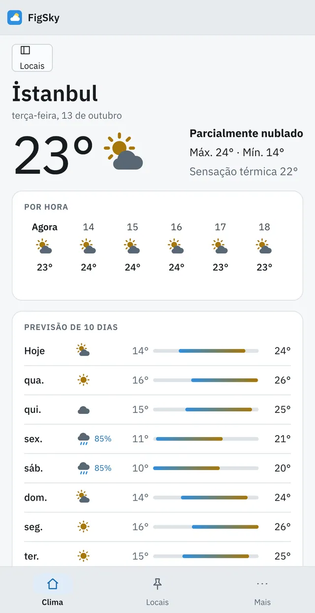 Captura de tela do Cirrela: área de trabalho com conteúdo de exemplo