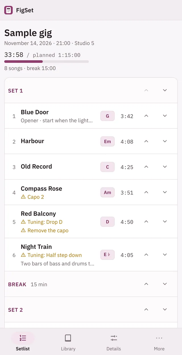 Cuevio screenshot: workspace with sample content