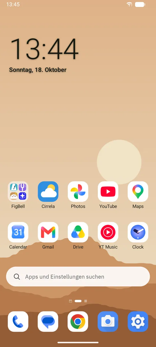 Bildschirmfoto von Dockela Launcher: Arbeitsbereich mit Beispielinhalt