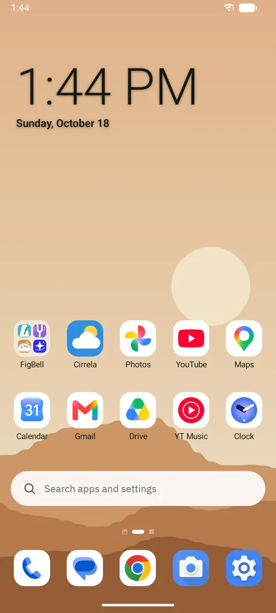 Dockela Launcher screenshot: workspace with sample content