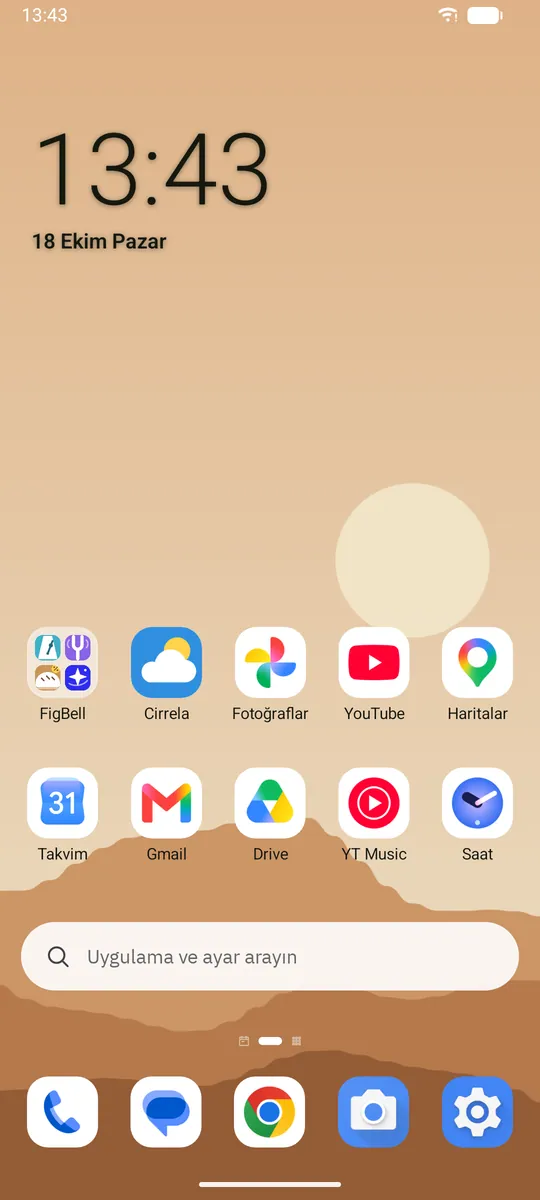 Dockela Launcher ekran görüntüsü: örnek içerikle çalışma alanı