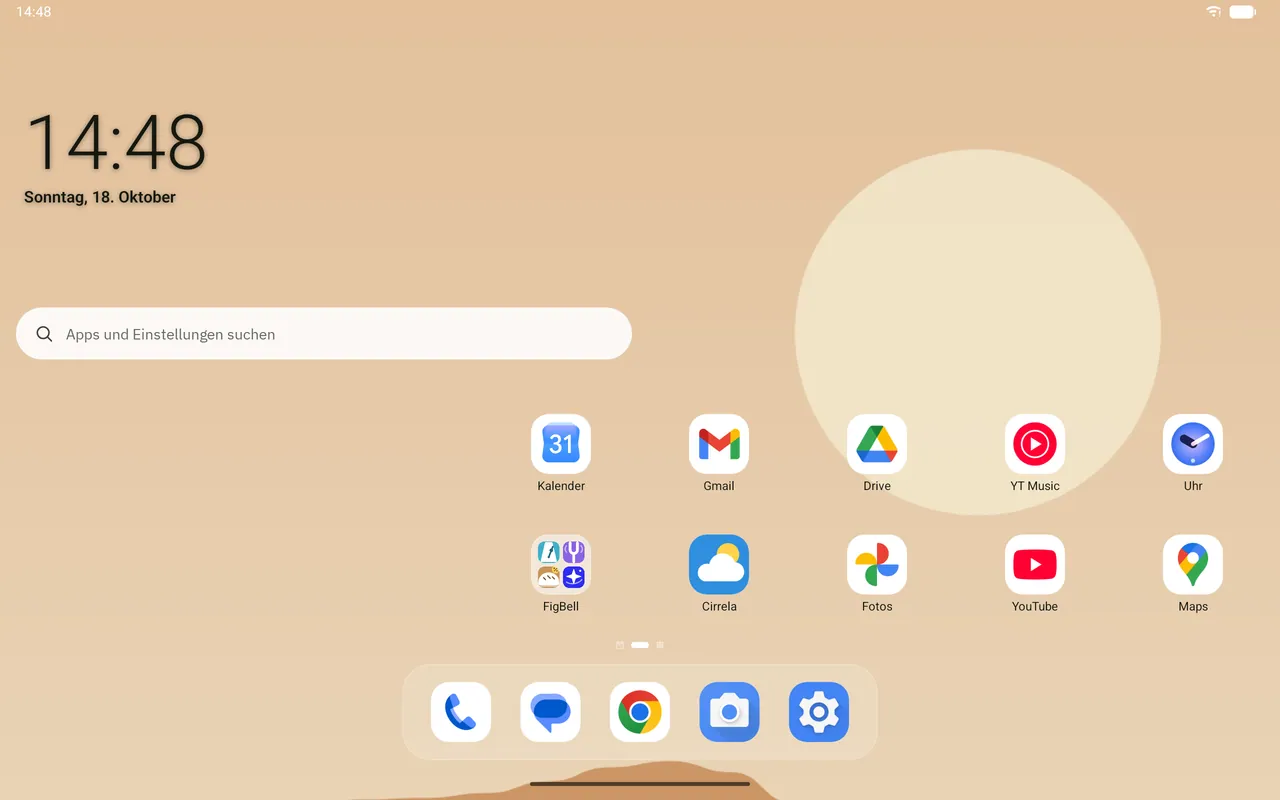 Bildschirmfoto von Dockela Launcher: Arbeitsbereich mit Beispielinhalt