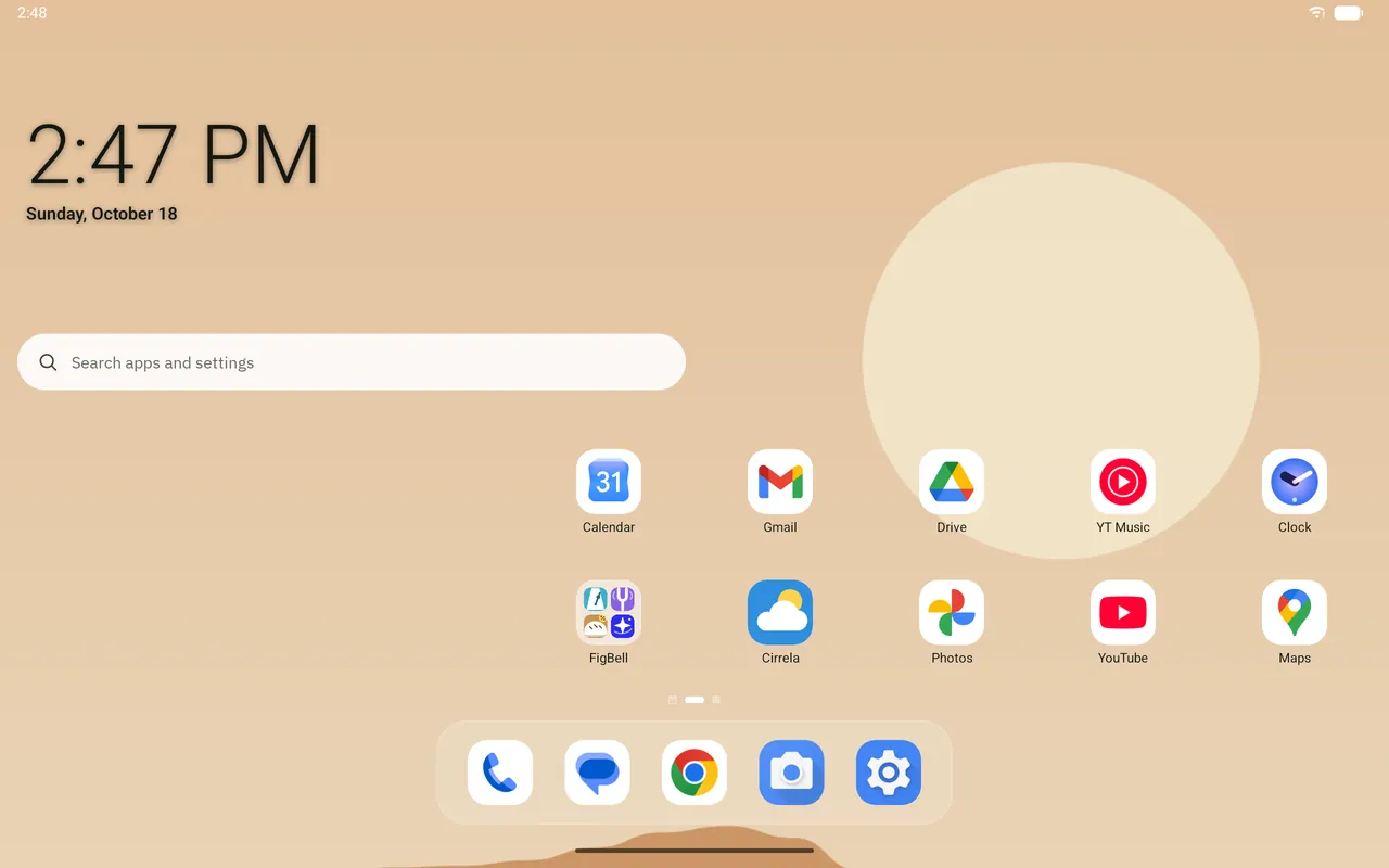 Dockela Launcher screenshot: workspace with sample content