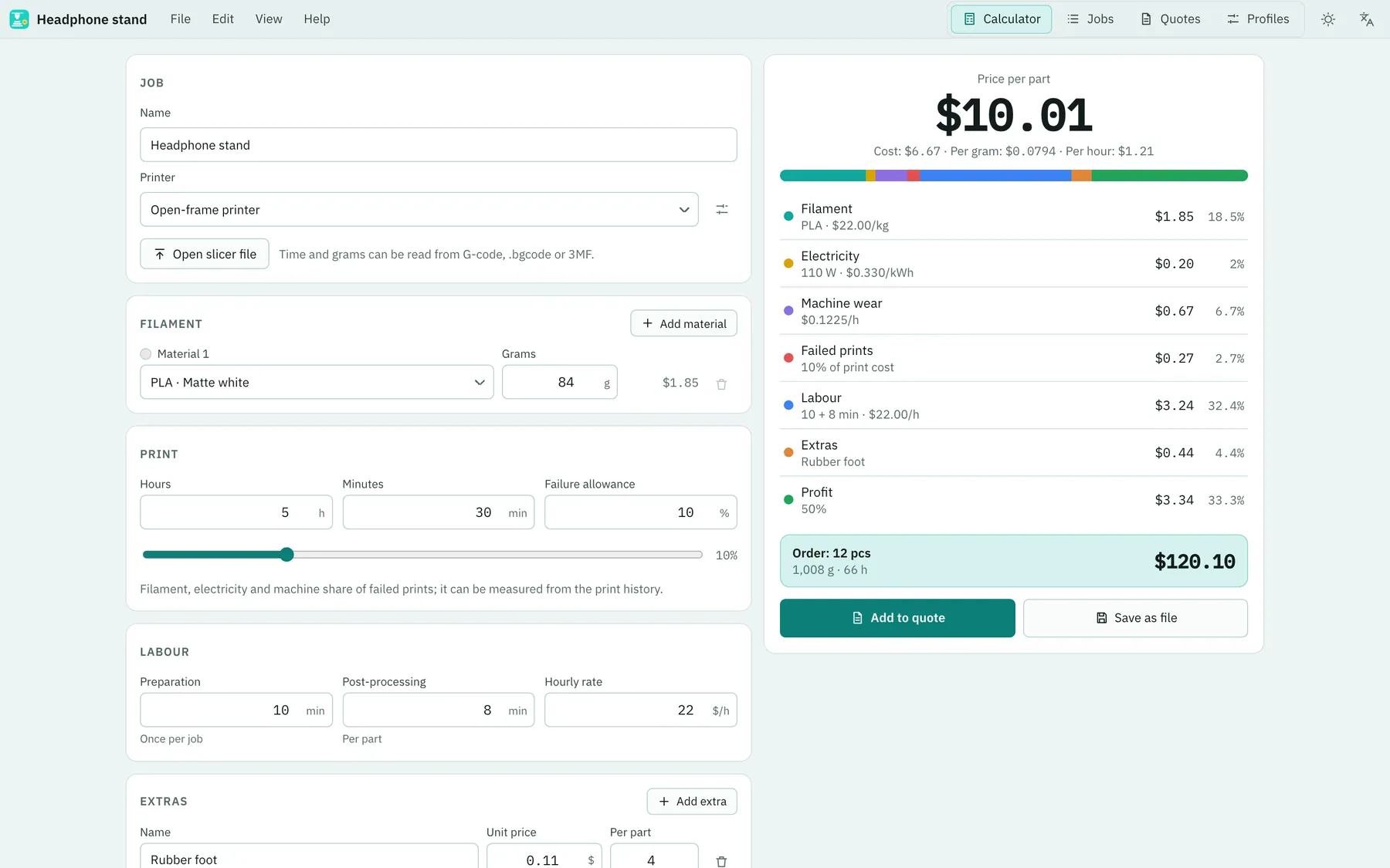 Extrudo screenshot: workspace with sample content