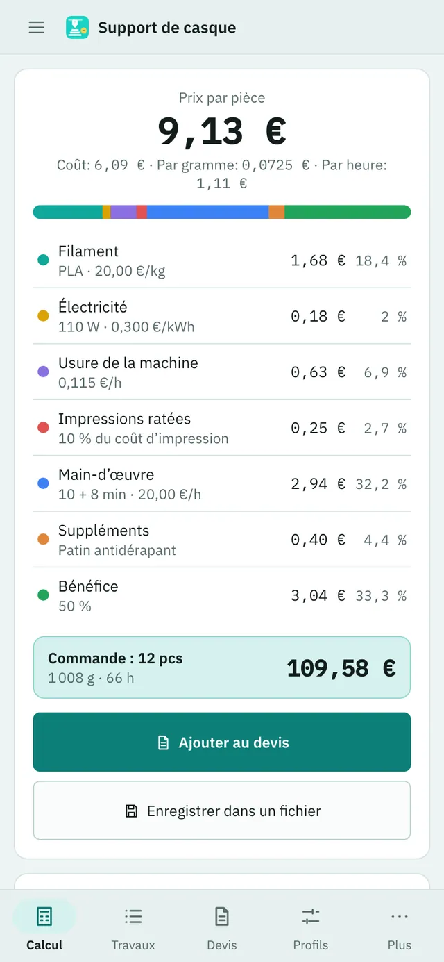 Capture d'écran de Extrudo : espace de travail avec un contenu d'exemple