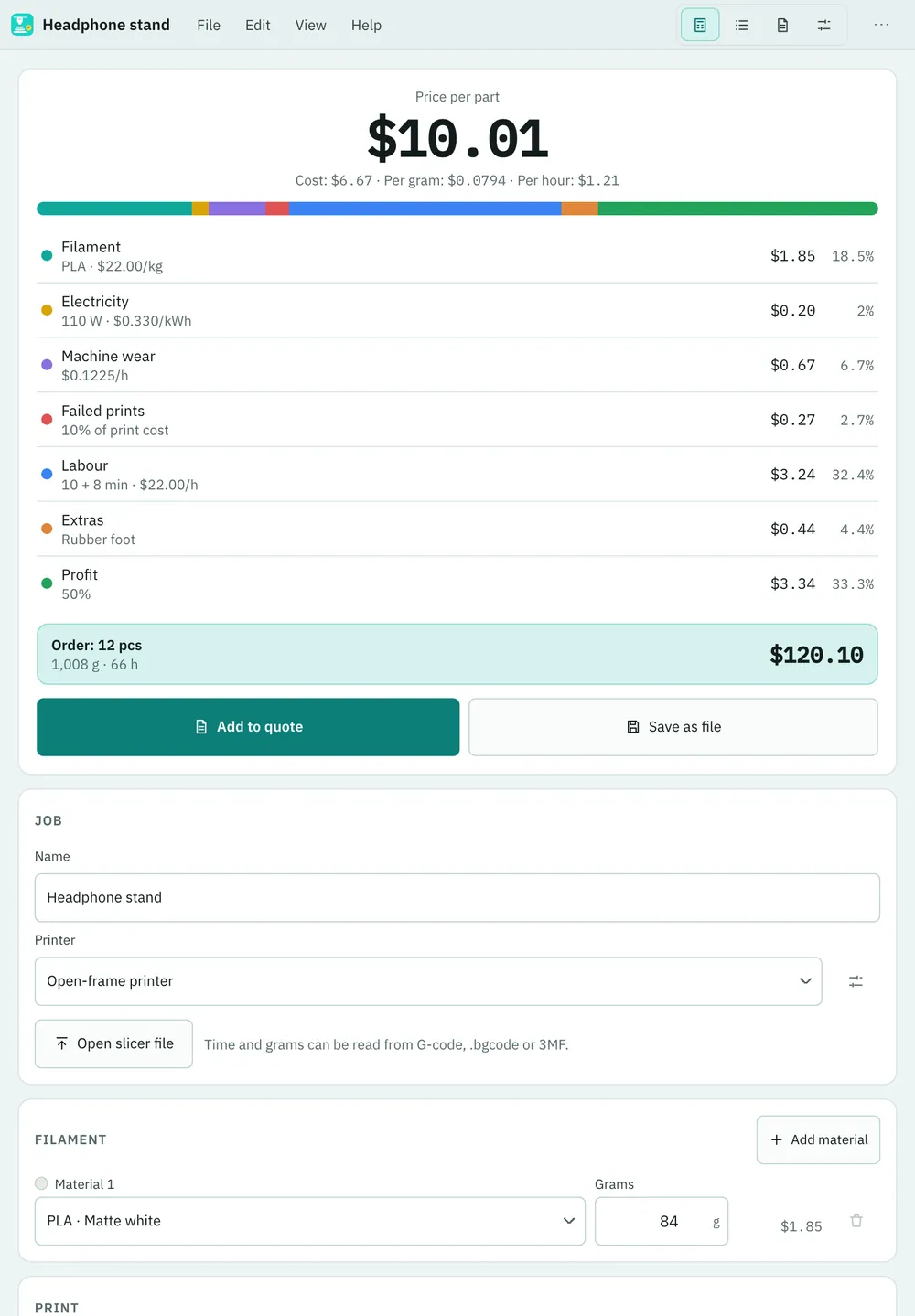 Extrudo screenshot: workspace with sample content
