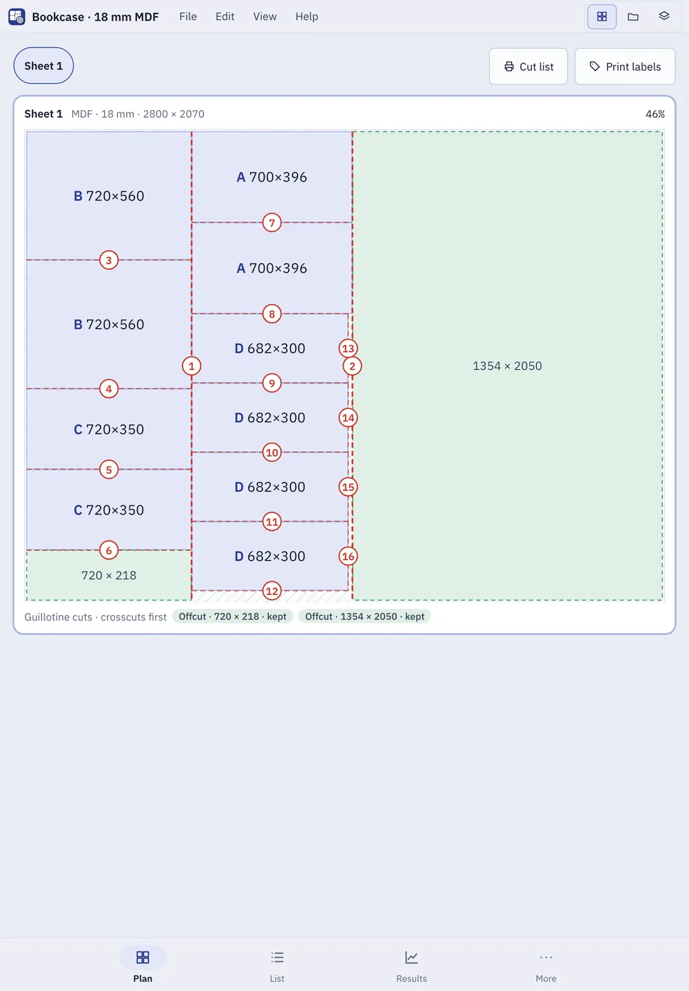 Kerfio screenshot: workspace with sample content
