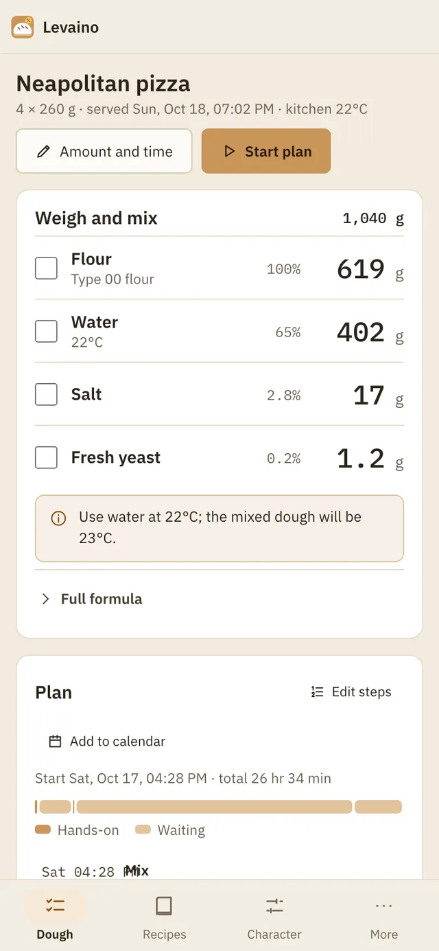 Levaino screenshot: workspace with sample content