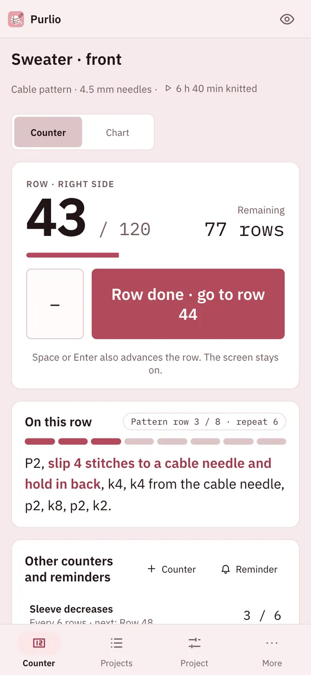 Purlio screenshot: workspace with sample content