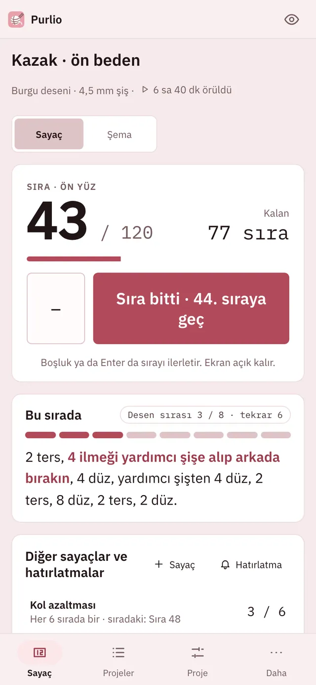 Purlio ekran görüntüsü: örnek içerikle çalışma alanı