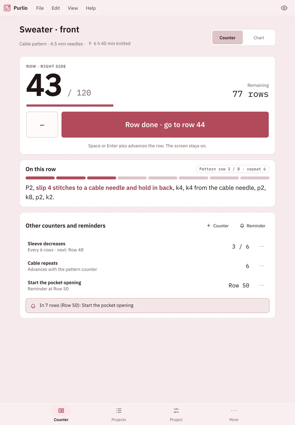 Purlio screenshot: workspace with sample content