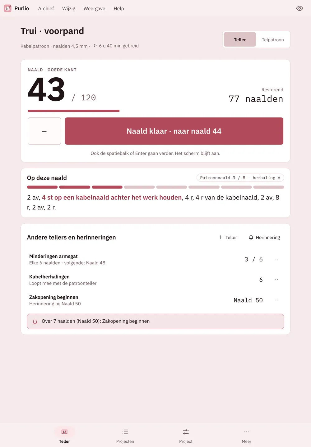 Schermafbeelding van Purlio: werkruimte met voorbeeldinhoud
