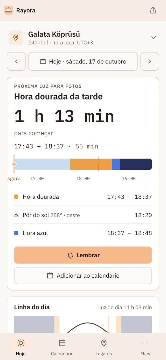 Captura de tela do Rayora: área de trabalho com conteúdo de exemplo