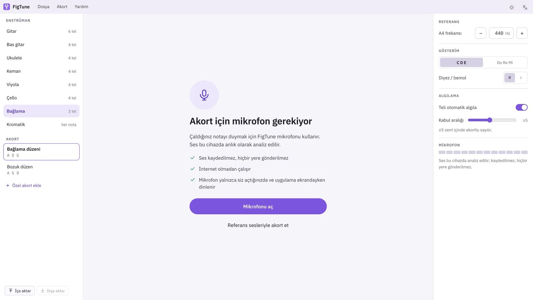 Sintona ekran görüntüsü: örnek içerikle çalışma alanı