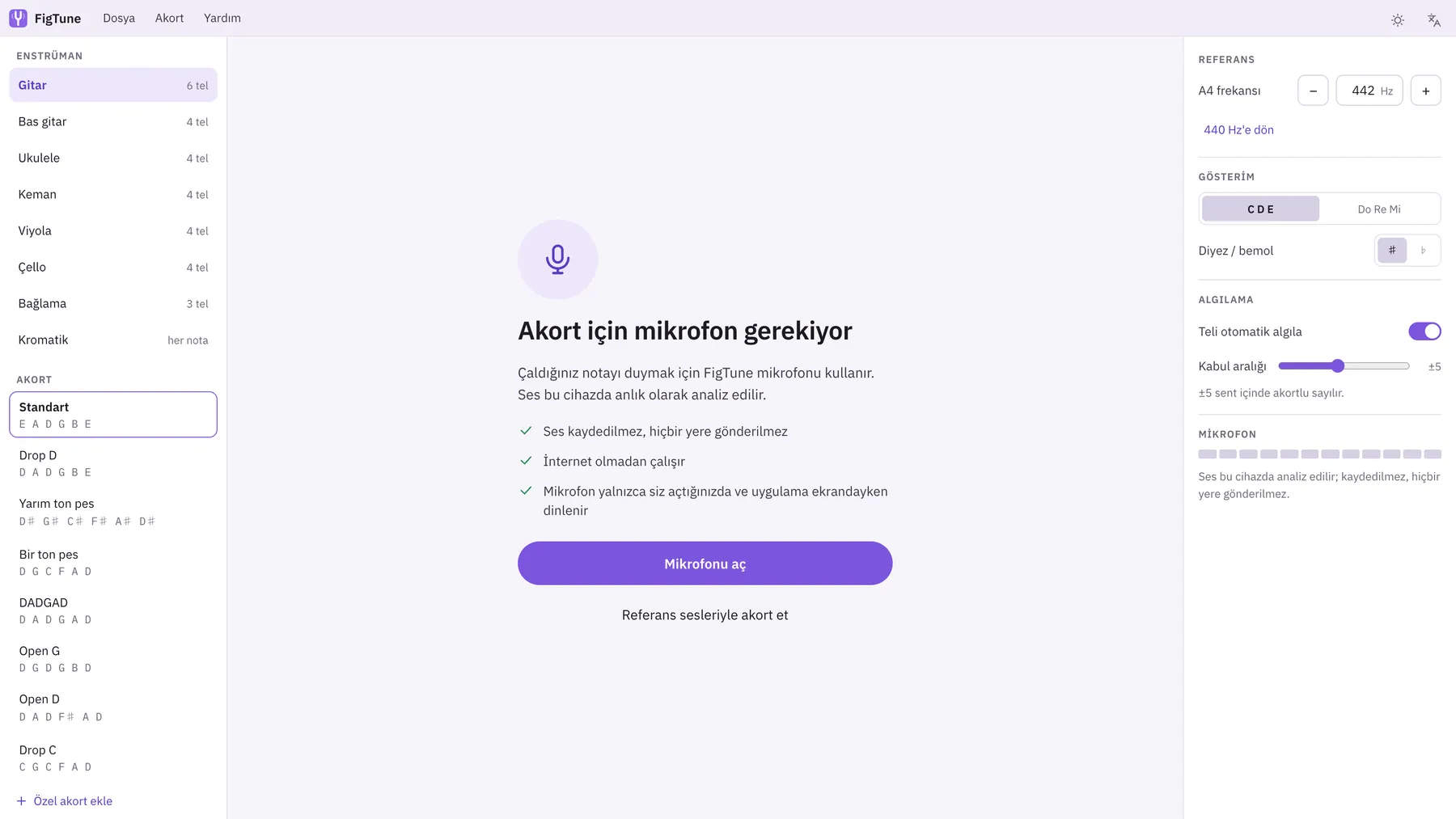 Sintona ekran görüntüsü: örnek içerikle çalışma alanı