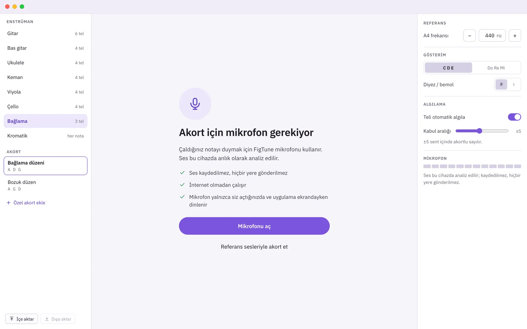 Sintona ekran görüntüsü: örnek içerikle çalışma alanı