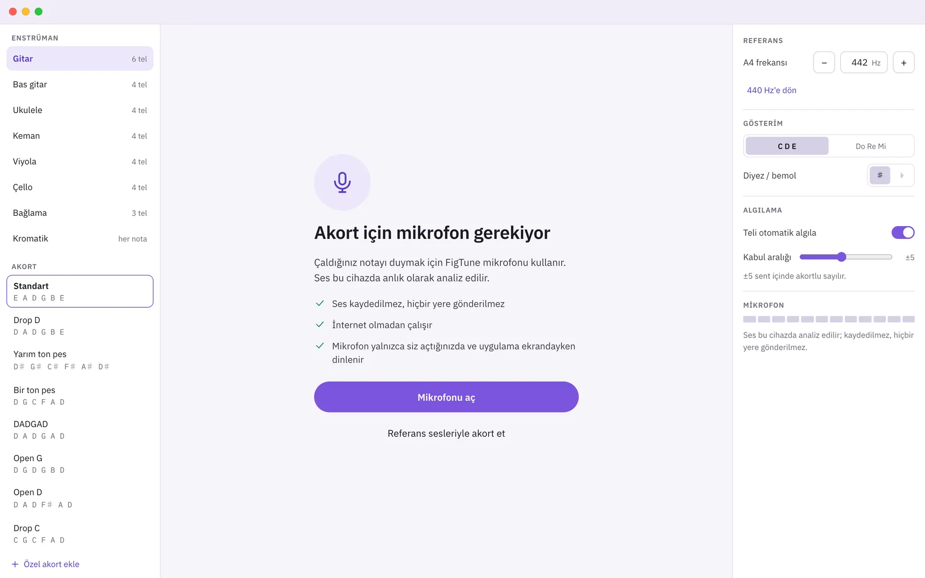 Sintona ekran görüntüsü: örnek içerikle çalışma alanı
