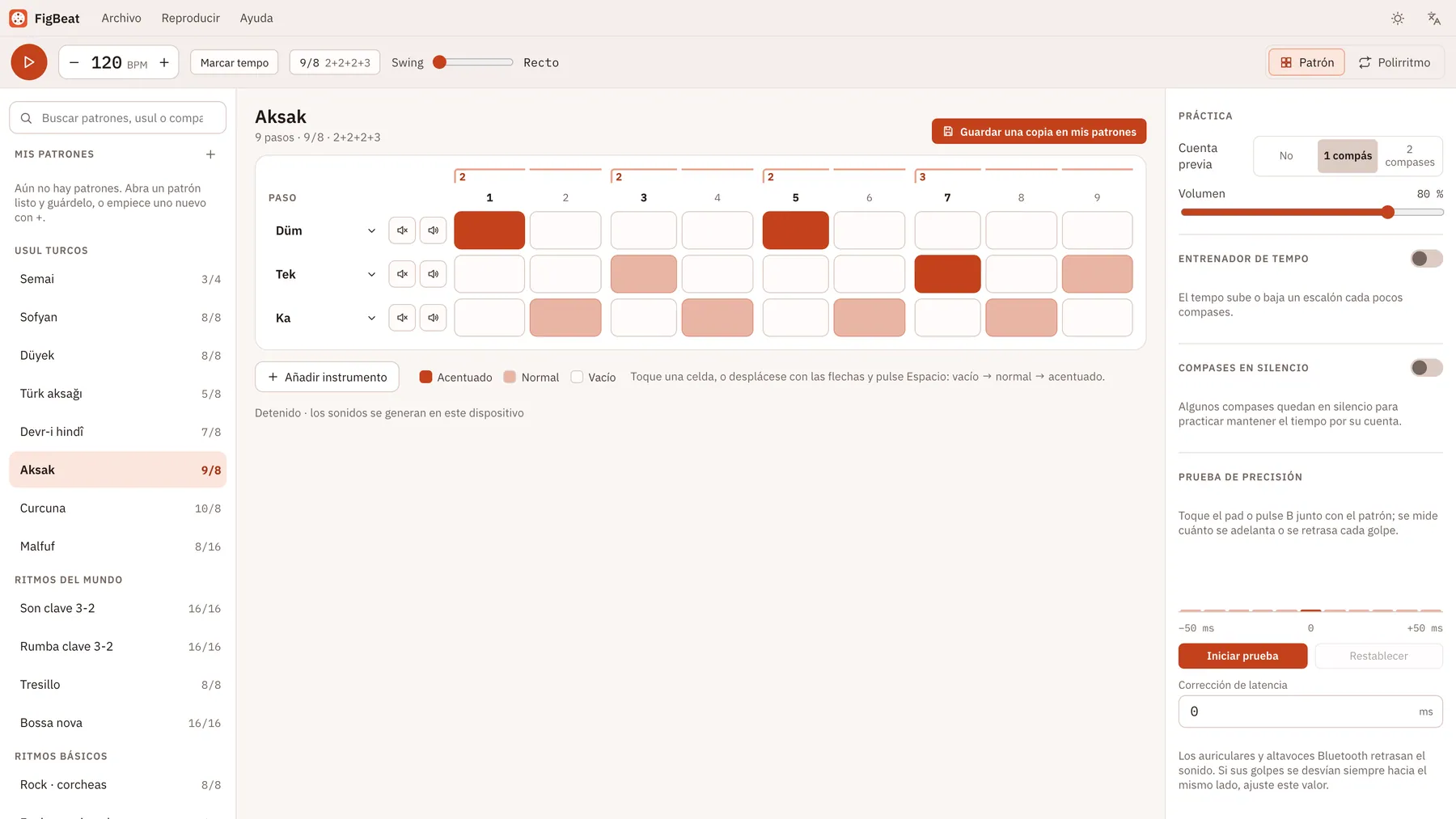Captura de pantalla de Takiti: área de trabajo con contenido de ejemplo