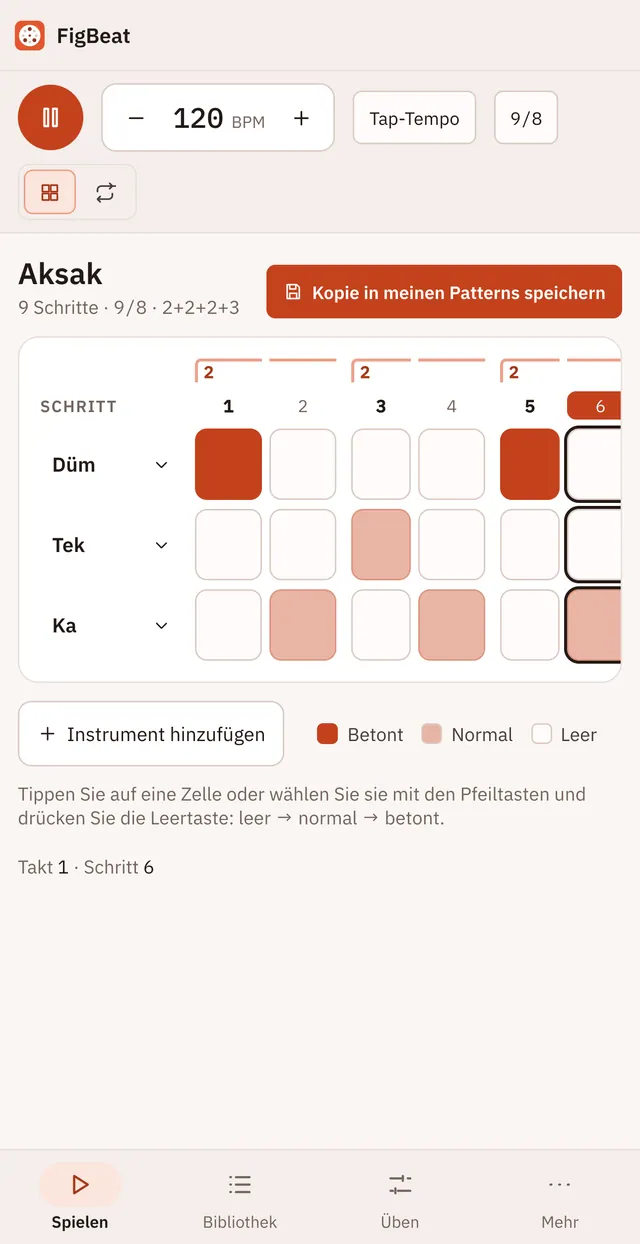 Bildschirmfoto von Takiti: Arbeitsbereich mit Beispielinhalt