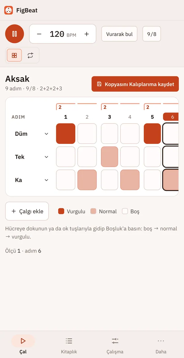 Takiti ekran görüntüsü: örnek içerikle çalışma alanı