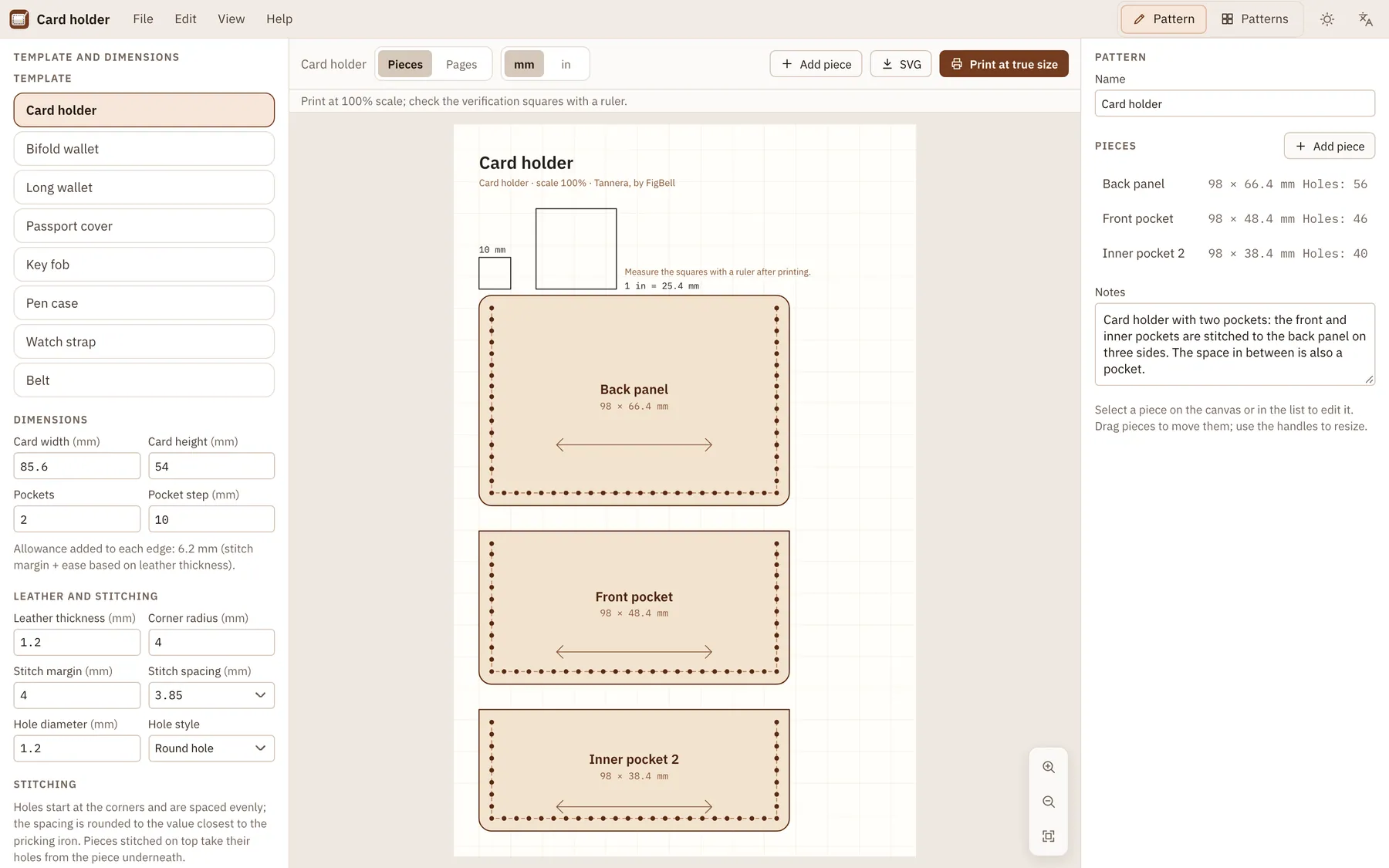 Tannera screenshot: workspace with sample content