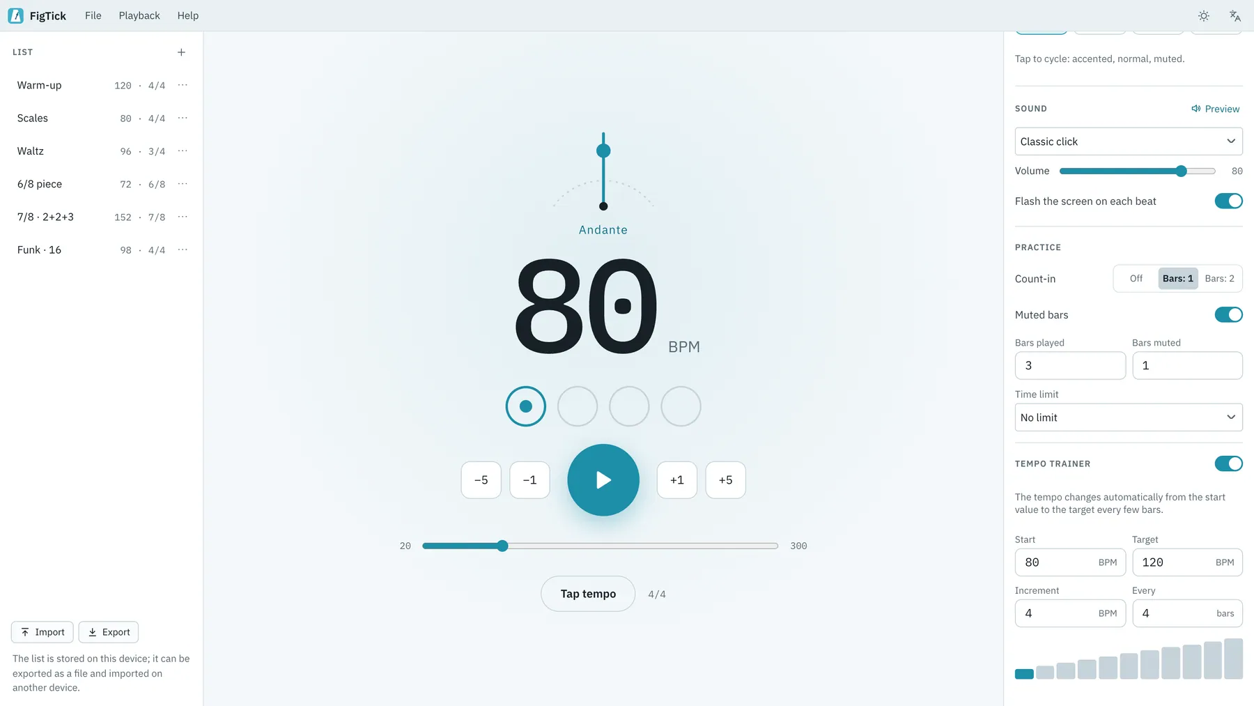 Tikkora screenshot: workspace with sample content