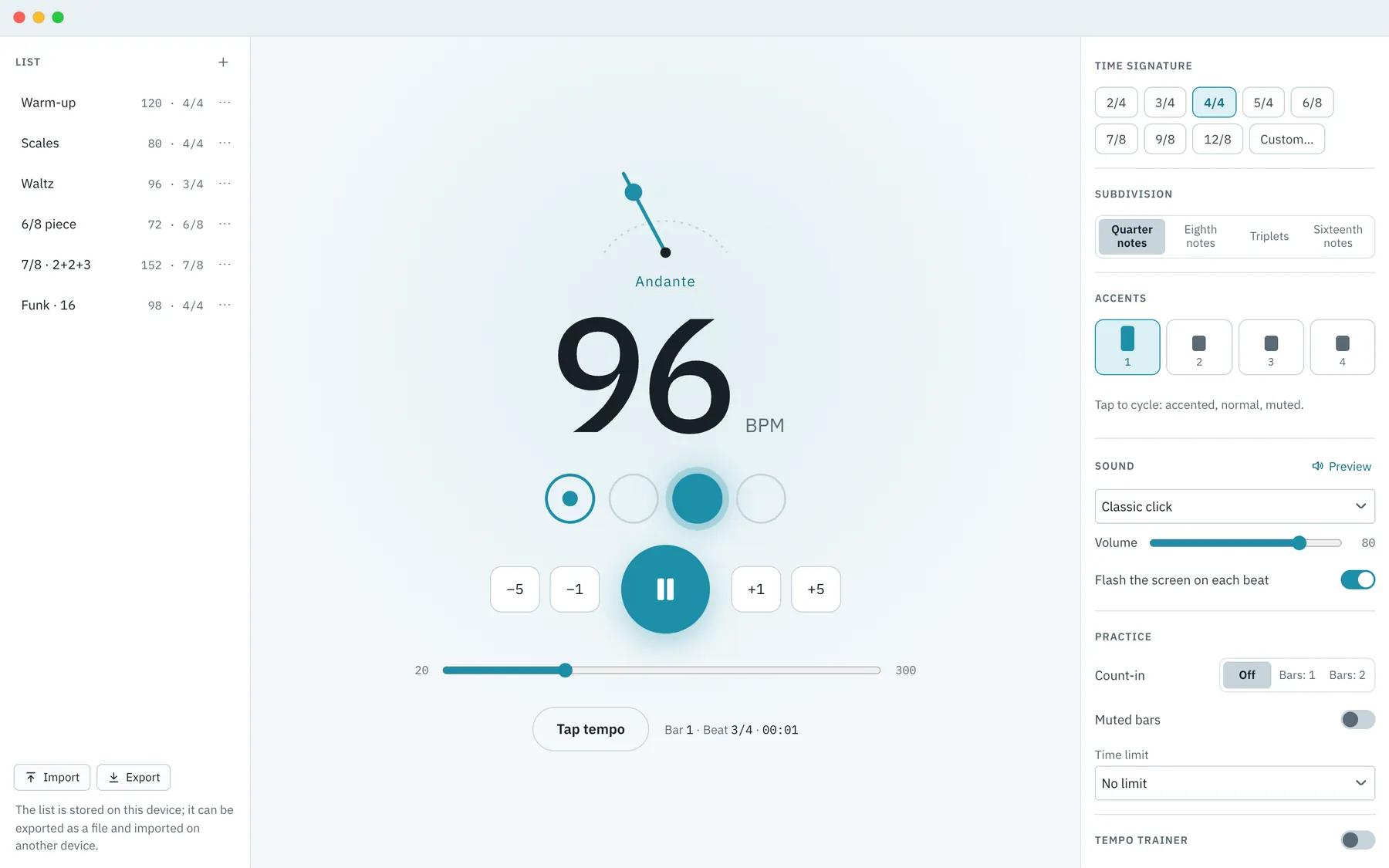 Tikkora screenshot: workspace with sample content