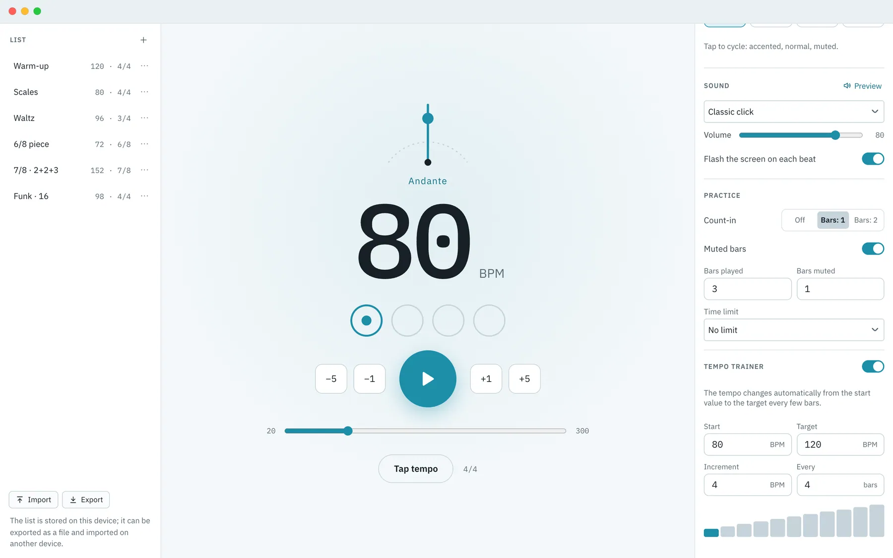 Tikkora screenshot: workspace with sample content