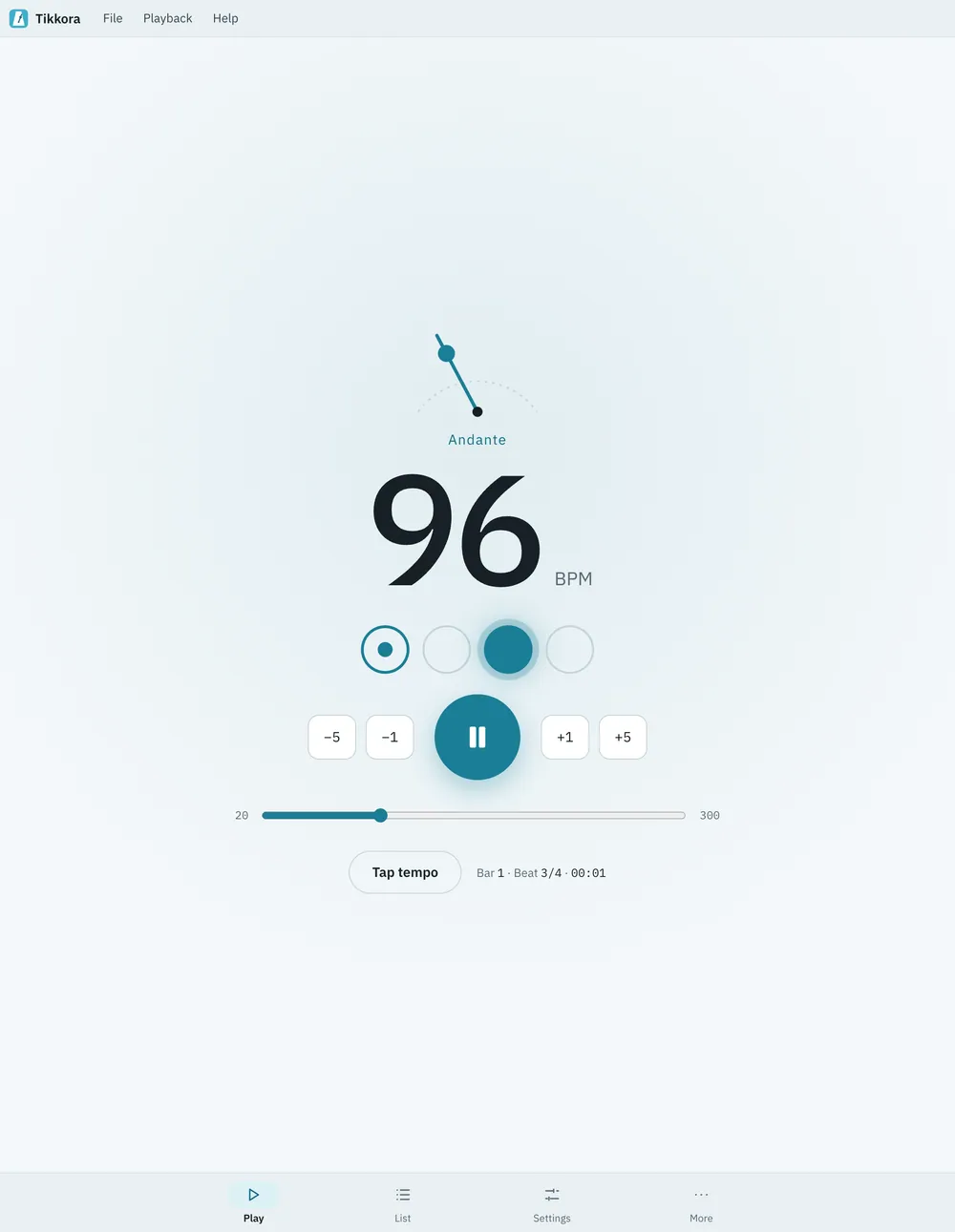Tikkora screenshot: workspace with sample content